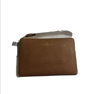 NWT COACH F58032 CORNER ZIP WRISTLET leather